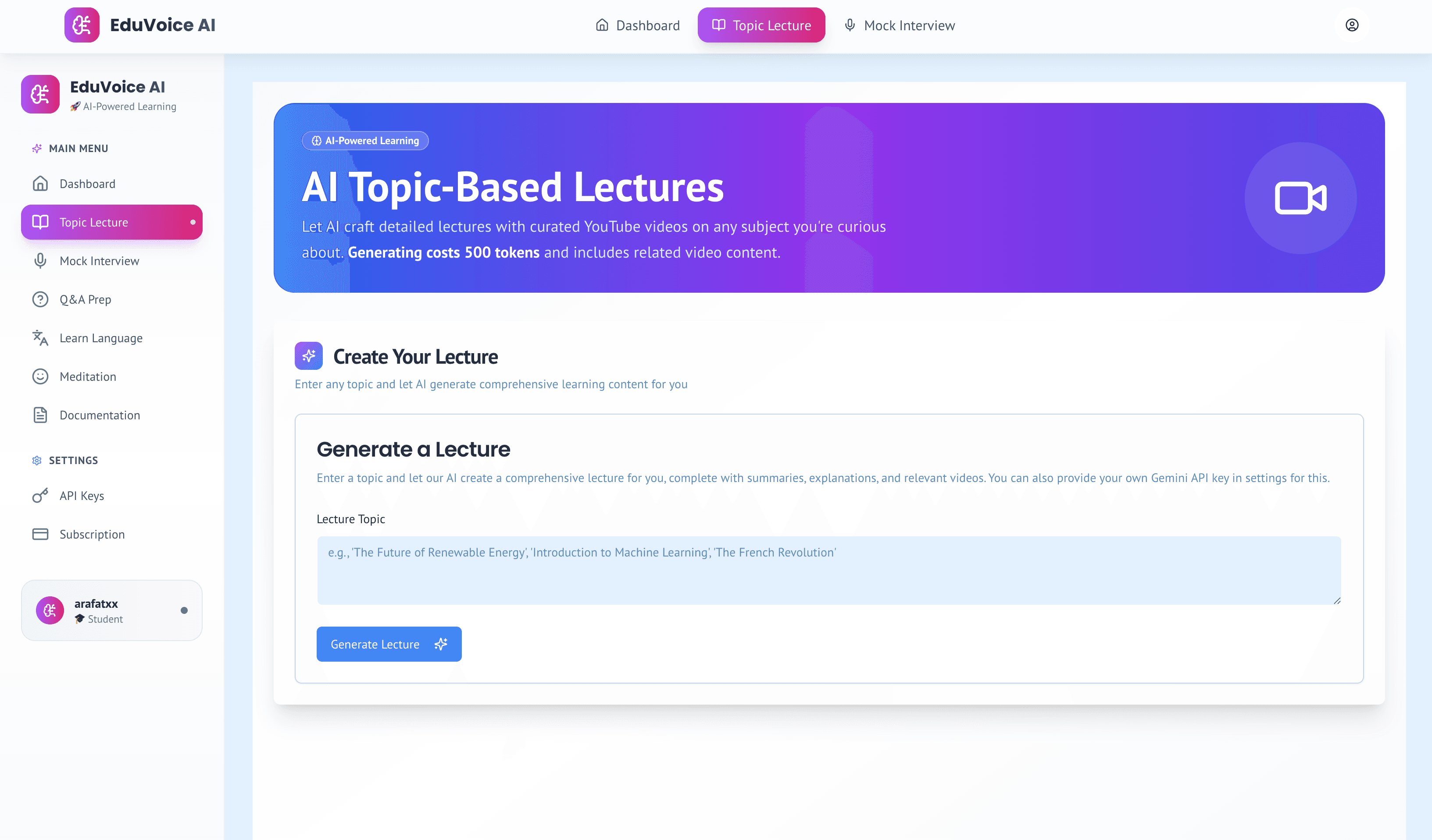 AI generating a lecture on machine learning
