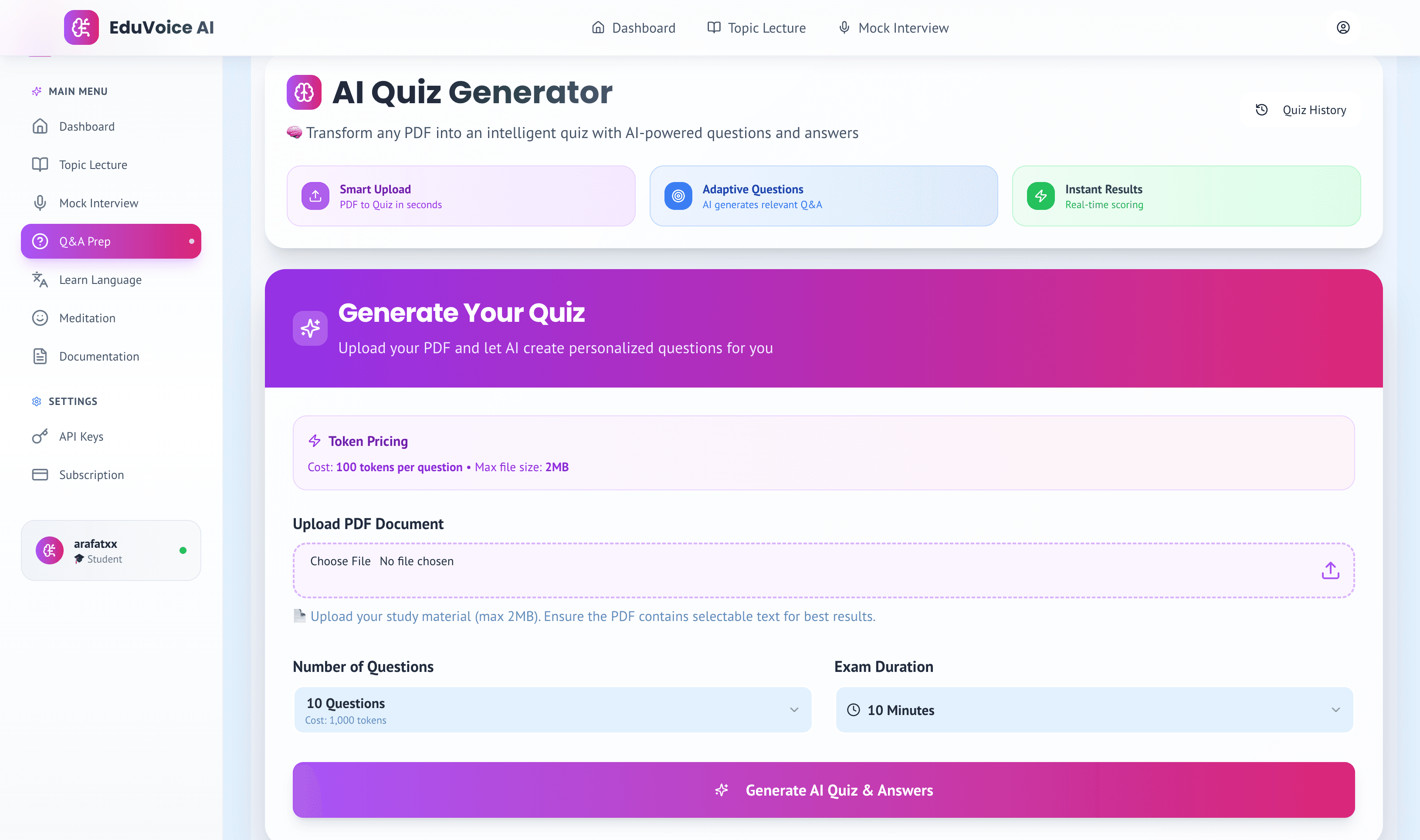 AI answering student questions